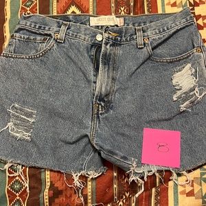 517 vintage distressed cut off Levi’s size 12. Rigid. Great shape.
